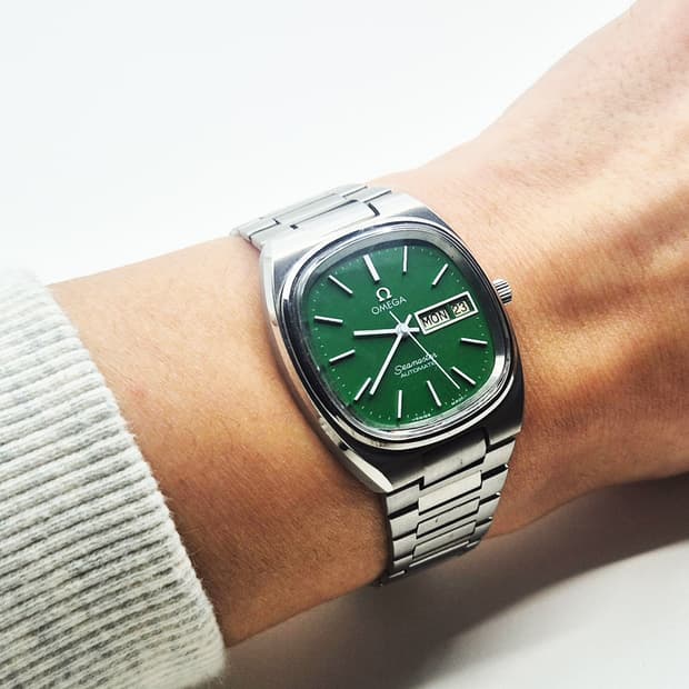 오메가 씨마스터 테레비 오토매틱 빈티지 시계 그린무광다이얼