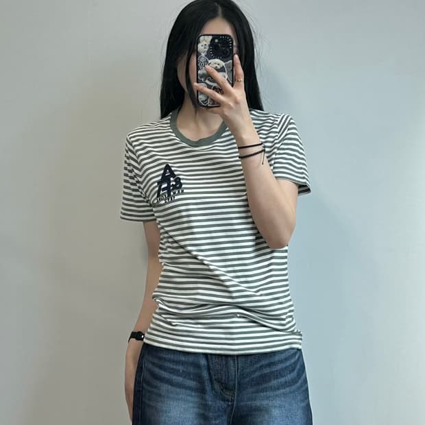 아베크롬비 y2k 와투케 단가라 스트라이프 반팔 티셔츠