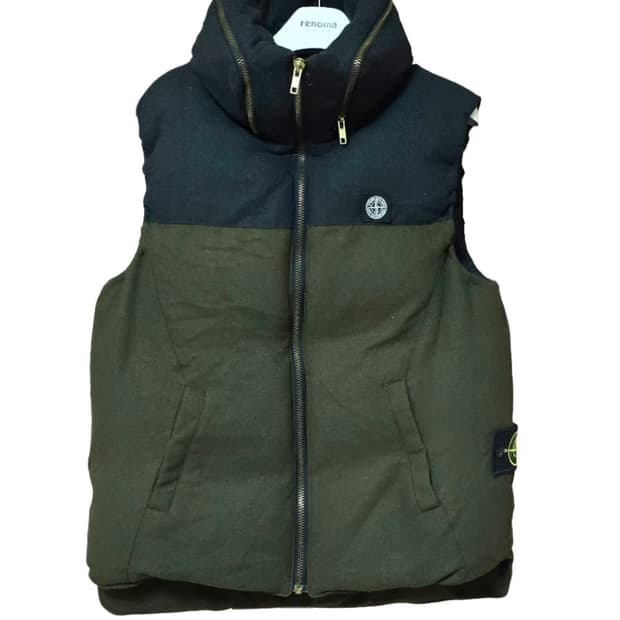 정품 스톤 아일랜드  덕다운 울 패딩 조끼