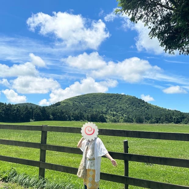 빈티지 옐로우 모리걸 모티브 뜨개 플라워 스커트