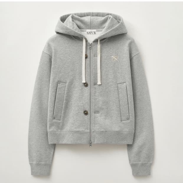 세터 테오 코튼 올 데이 후드 집업 멜란지 그레이