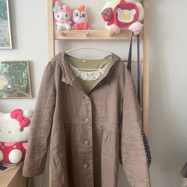 모리걸 빈티지 브라운 후드 야상 자켓 🤎🎀