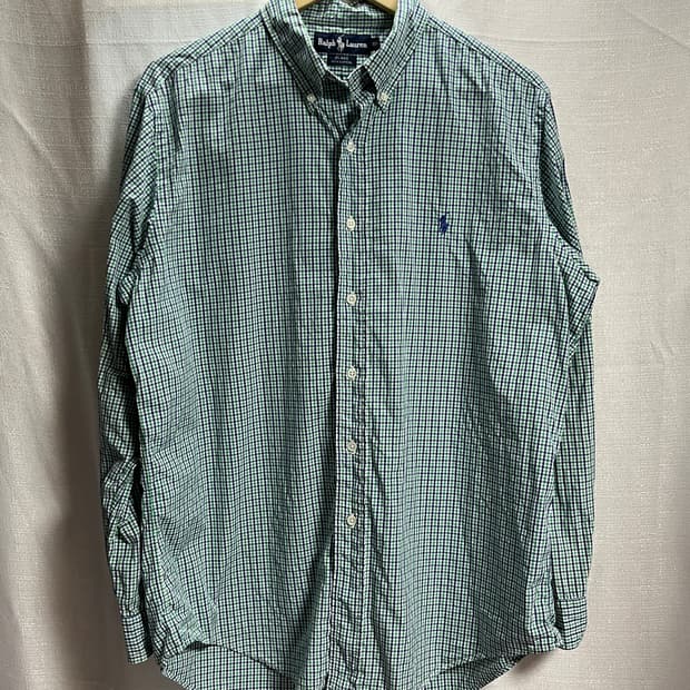 공용 폴로랄프로렌 잔체크 셔츠 남방 100