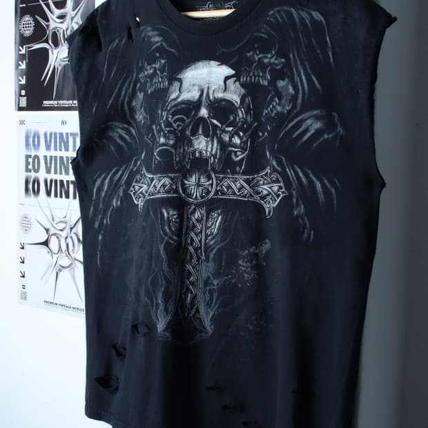 (L-XL) 브랜드빈티지 반팔 티셔츠 커스텀 리폼 그런지-199976