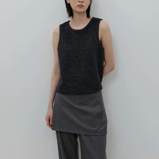 GBH apparel 레이어드 스커트 팬츠 그레이 M 