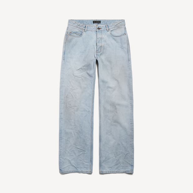 [발렌시아가] 남성 디스트레스드 릴렉스 핏 팬츠 라이트 블루 