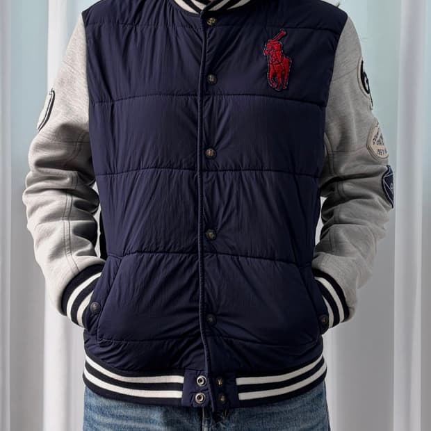 [S]폴로 랄프로렌 빅포니 패디드 바시티 후드 자켓