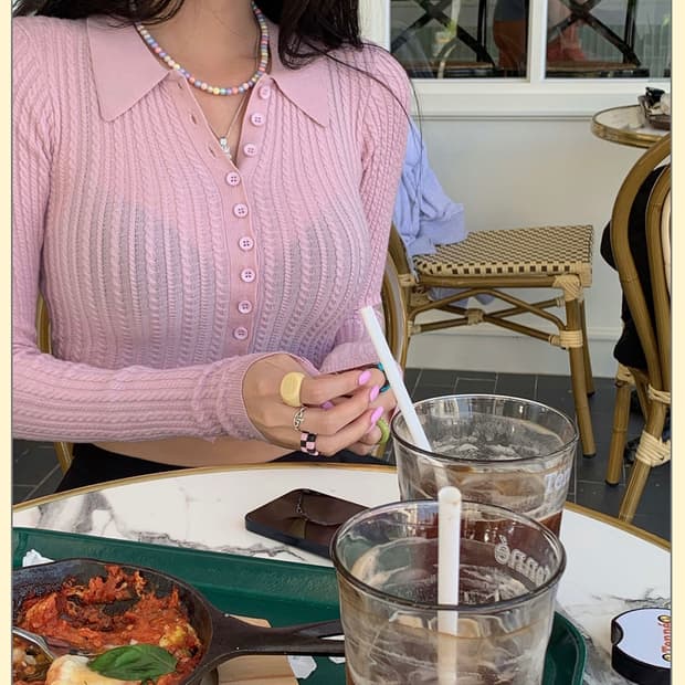 페일제이드 레트로 트위스트 카라 가디건