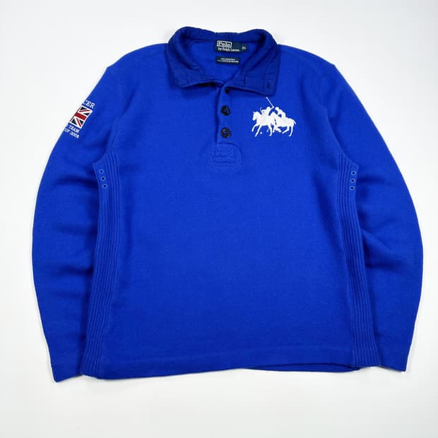 폴로 랄프로렌 클래식 빅포니 메리노울 버튼 니트 XL