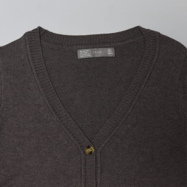 자라 브라운 니트 가디건 S