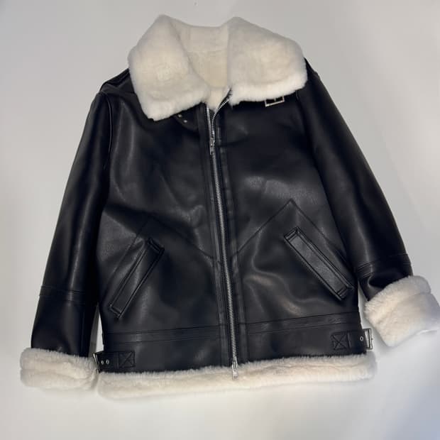 강추!! 도프제이슨 솔리드 무스탕 자켓 블랙