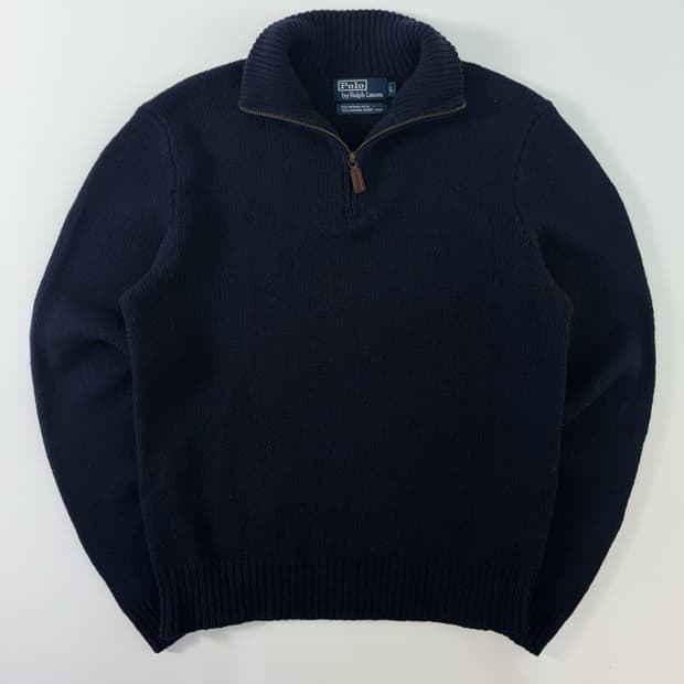 Polo  폴로 랄프로렌 메리노울 앙고라 네이비 반집업 니트 