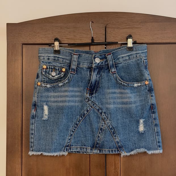 트루릴리전 청치마 데님 미니 스커트 28