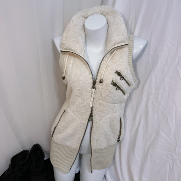 y2k 핀터레스트 하이넥 양털 투웨이 집업