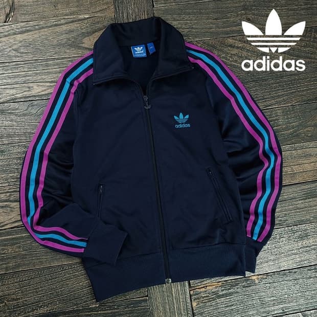 [아디다스] 빅로고 파이어버드 져지 트랙탑 집업 자켓 퍼플 M19192