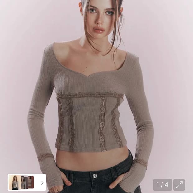 플리즈노팔로우 수잔탑 브라운 교환판매 -> 차콜