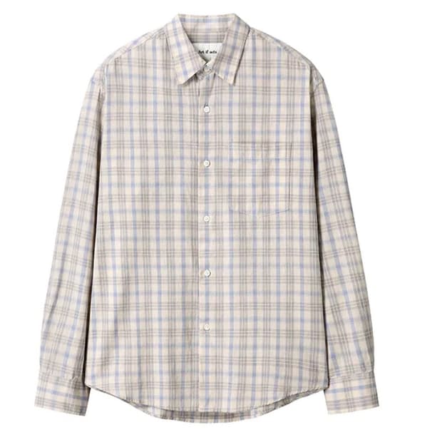 아트이프액츠 French Check Shirt_Cliff/Blue L