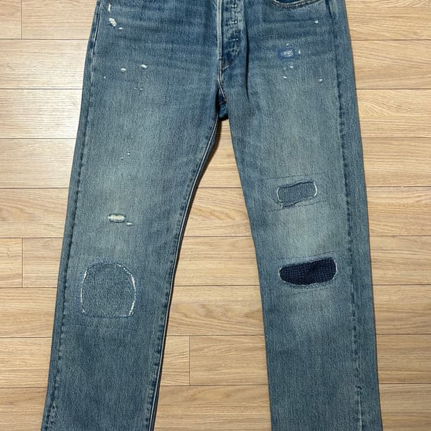 Levi’s 150주년 501 패치워크 데미지 데님팬츠