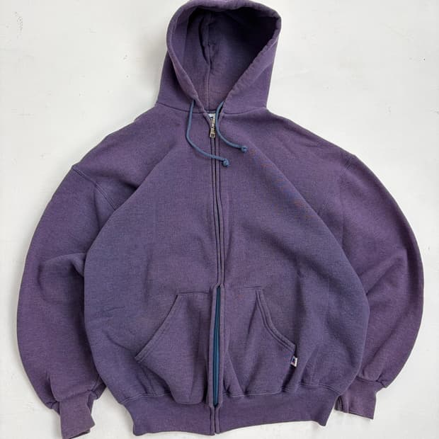 90s Russell Zip Up Hoodie (lavender)