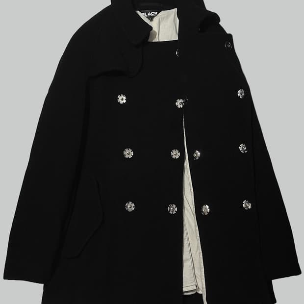 꼼데가르송 블랙 발마칸 코트
