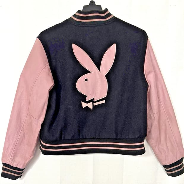 플레이보이 토끼 리버서블 가죽 바시티 자켓