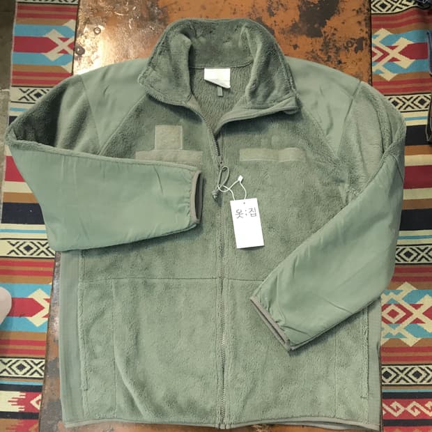 Us army 미군 카키 플리스 집업 자켓 남성 110 사이즈