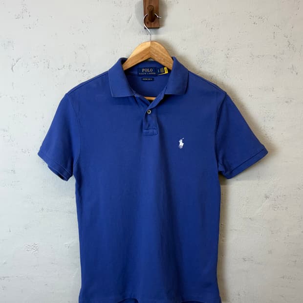 폴로랄프로렌 큐알 인증 반팔 카라티 블루