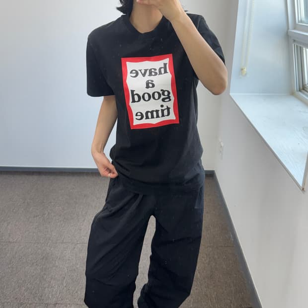 Have a nice time 해브 어 굿 타임 블랙 반팔