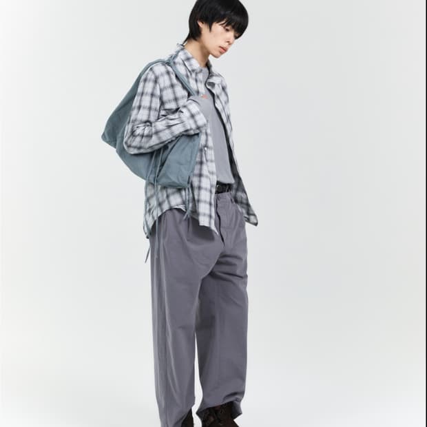 EE curved check shirt S