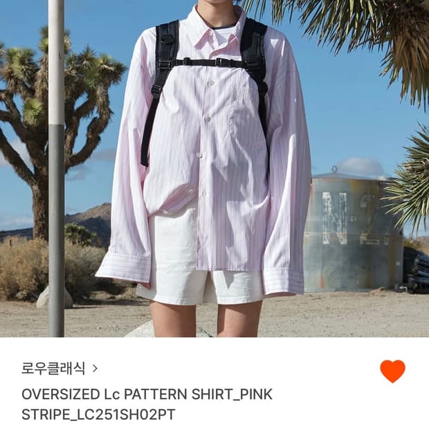 OVERSIZED Lc PATTERN SHIRT_PINK STRIPE