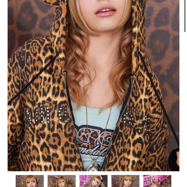 베이비메탈클럽 Bear gal hood (brown leopard)