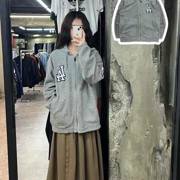 엠엘비 플리스 후드 자켓 그레이 95 #csz2471 