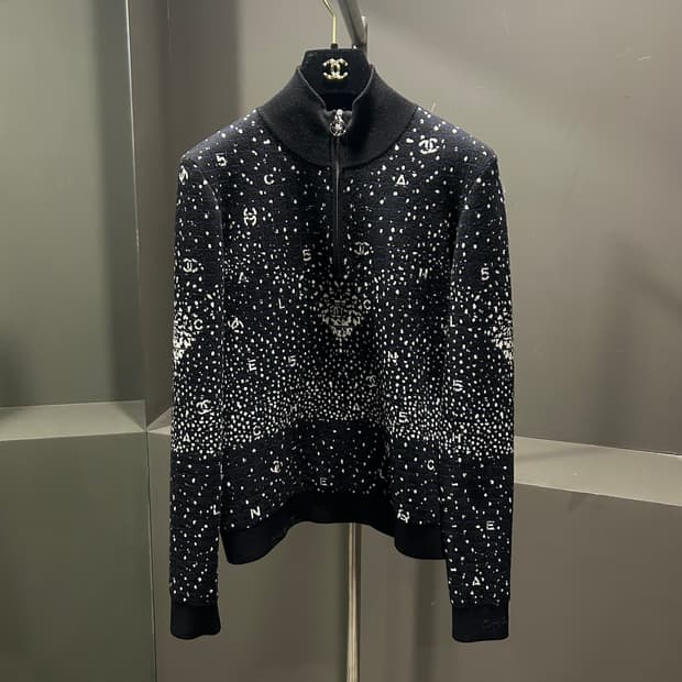 샤넬 레터링 CC 니트집업