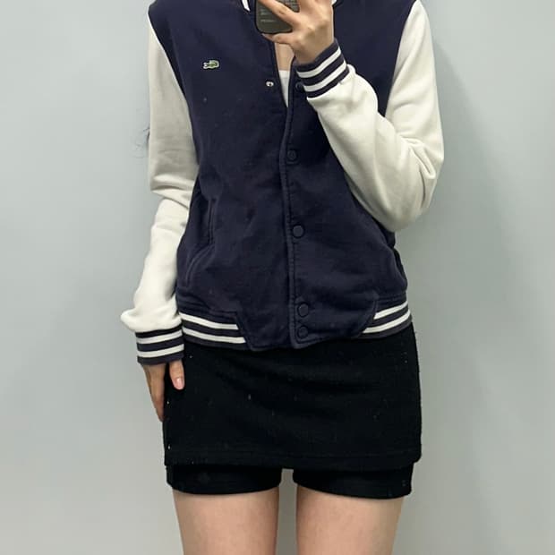 라코스테 자수로고 배색 스타디움 자켓