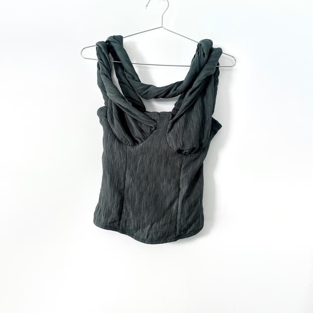 Twist drape corset sleeveless / mint