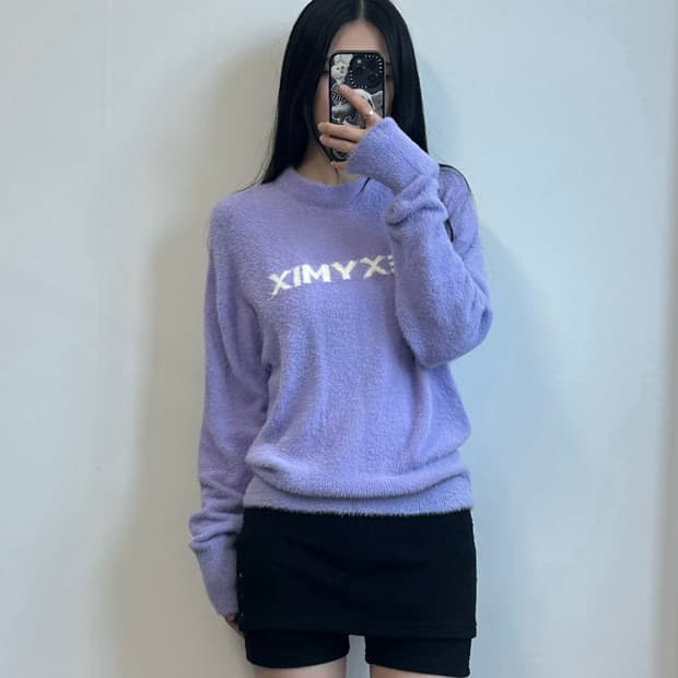 젝시믹스 라벤더 앙고라 니트