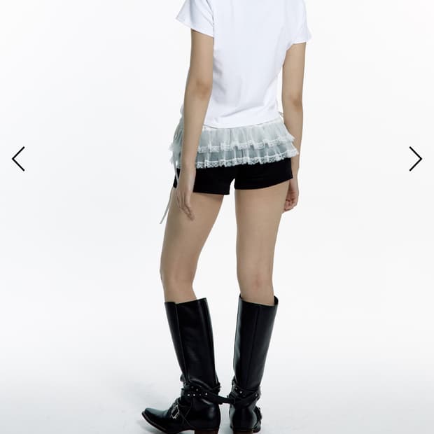 러프넥 LACE LAYERED SKIRT BLACK 레이어드 스커트 치마