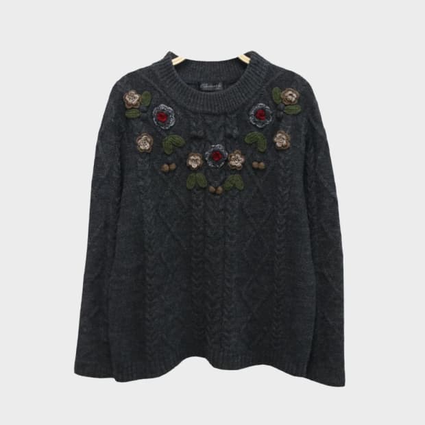 COLLECTION'S K  플라워 포인트 울혼방 니트 60503