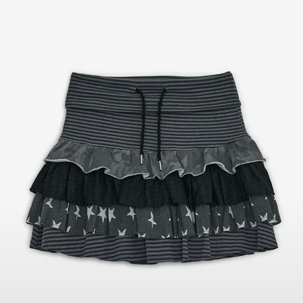 캉캉 레이어드 스커트 (차콜)