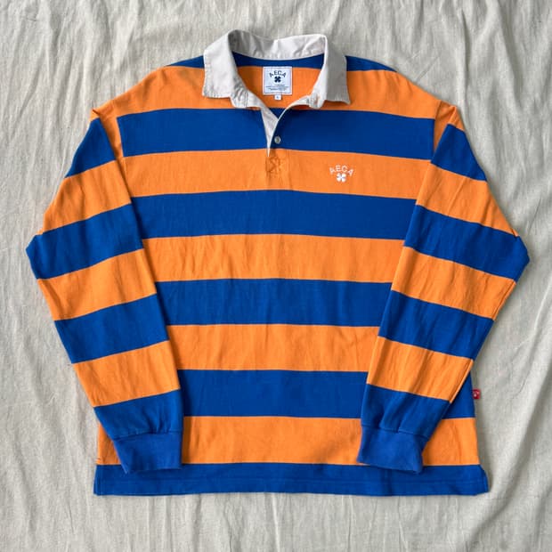 에이카화이트 스트라이프 파주 백로고 카라티 L