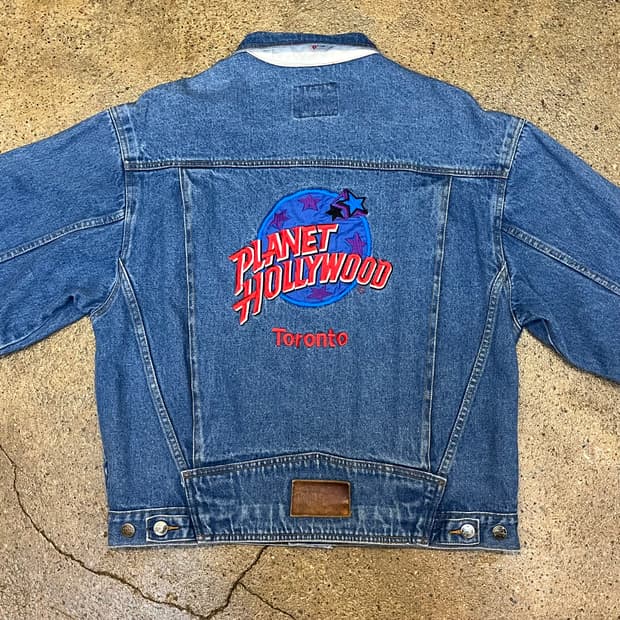 레어 90s USA 빈티지 플래닛헐리우드 청자켓 데님자켓