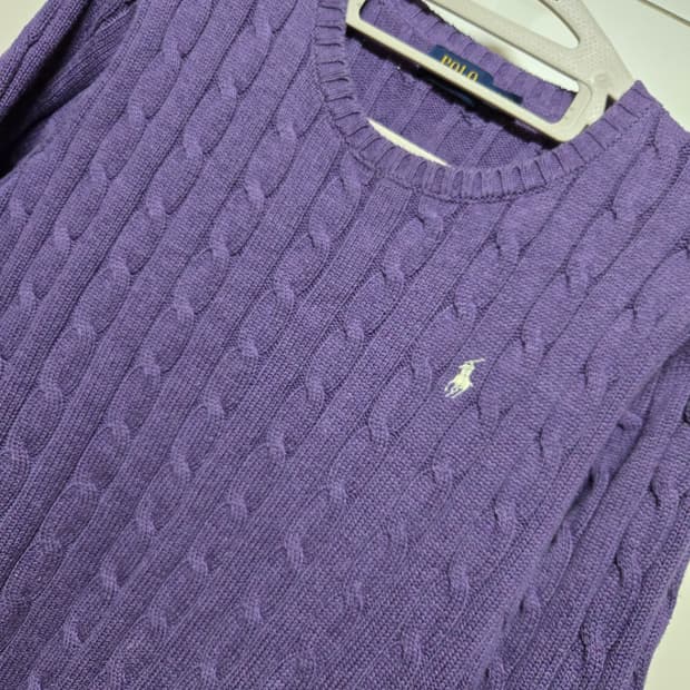 폴로 랄프로렌 여성 케이블 니트(라벤더색상)