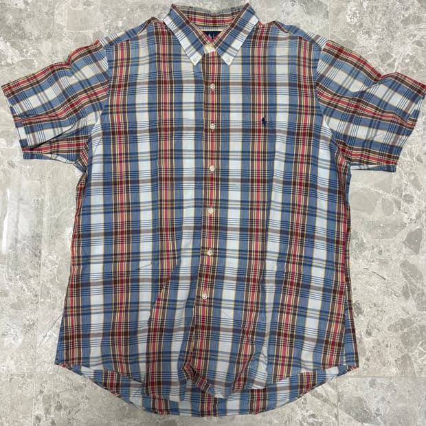 폴로 마드라스 체크 빈팔 셔츠