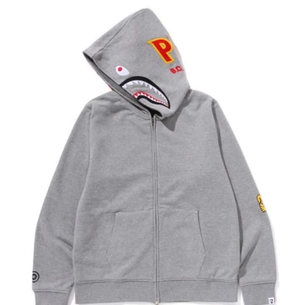 베이프 2nd 샤크 풀 후드집업 그레이