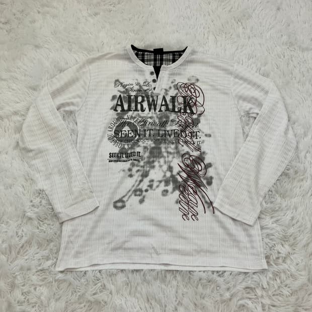 빈티지 레이어드 펑키 프린팅 긴팔 y2k 스트릿 갸루 펑키 일본빈티지