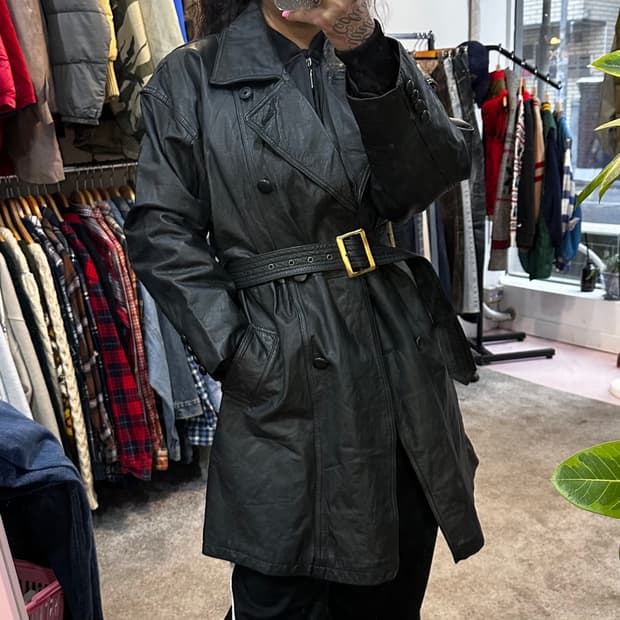 SONCEUR Daiya 소가죽 트렌치 코트 자켓M-L