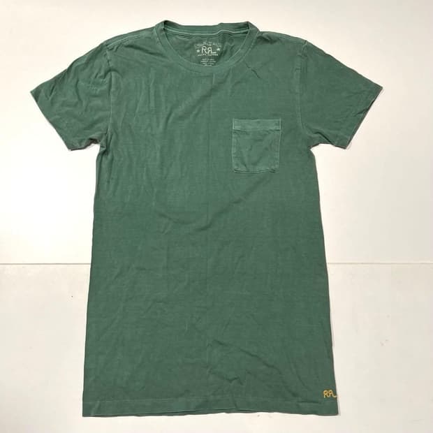 RRL 더블알엘 포켓 스티치 로고 반팔 티셔츠 그린