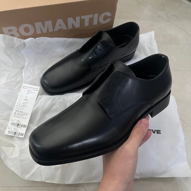 새상품(285) 로맨틱무브 심플리 스퀘어토 더비슈즈 블랙