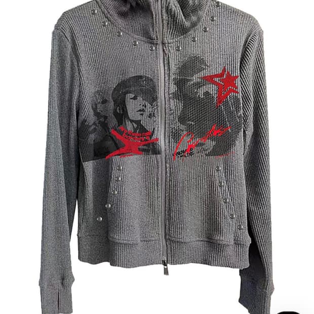 비엑세스 Graphic Print Hoodie 