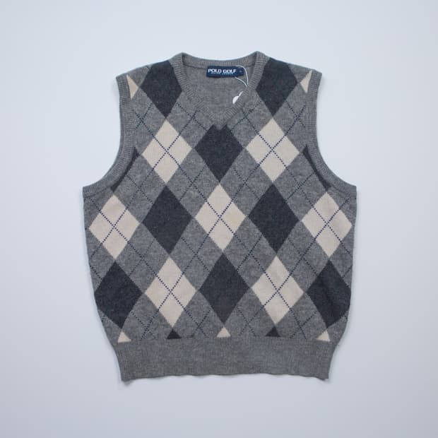 폴로 골프 아가일 니트 베스트
